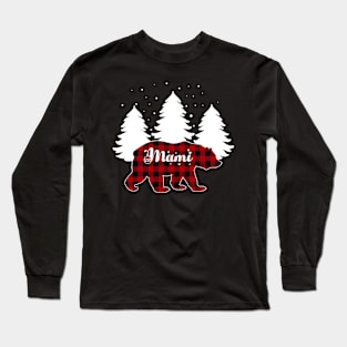 Buffalo Red Plaid Mami Bear Matching Family Christmas Long Sleeve T-Shirt